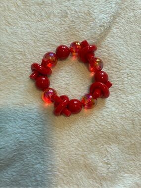 Red Beaded Stretch Bracelet - Women Jewelry